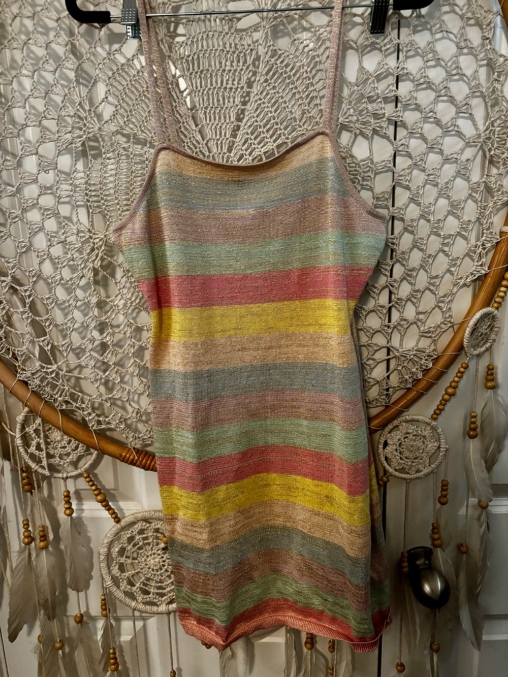 LoveShackFancy Lessie Mini Dress in Pastel Sunrise Size Large A00335